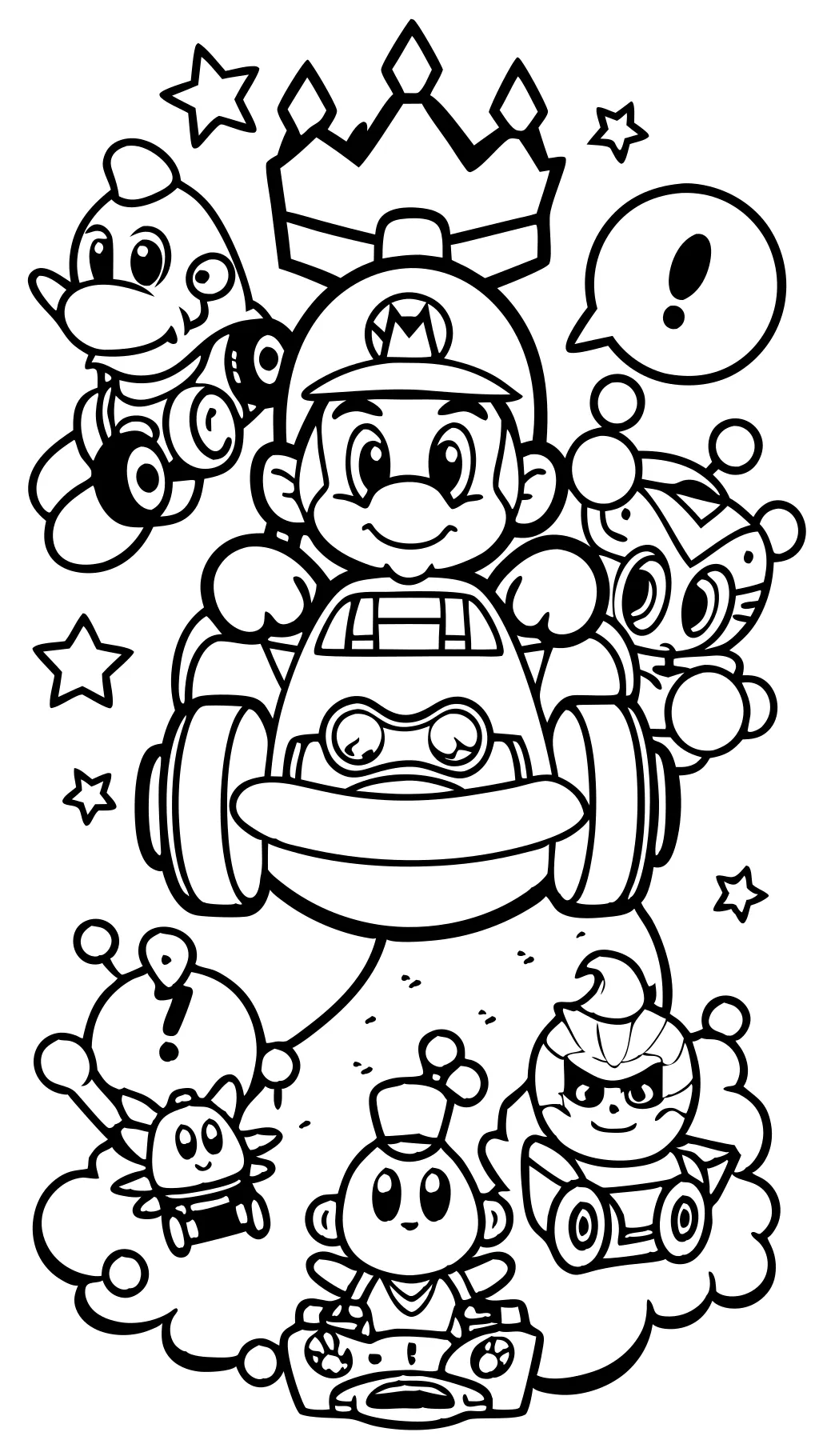 Páginas para colorear de Mario Kart